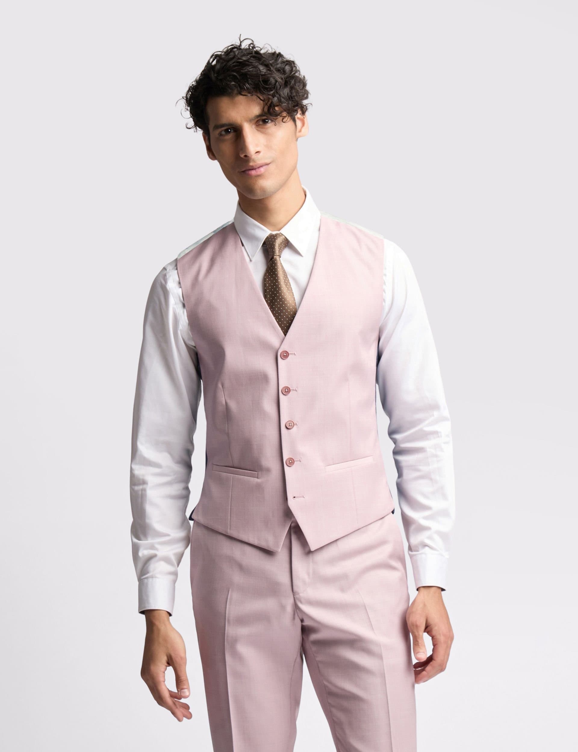 Ted Baker Ted Baker Men's Burra Slim Fit Rose Sharkskin Waistcoat in Pink