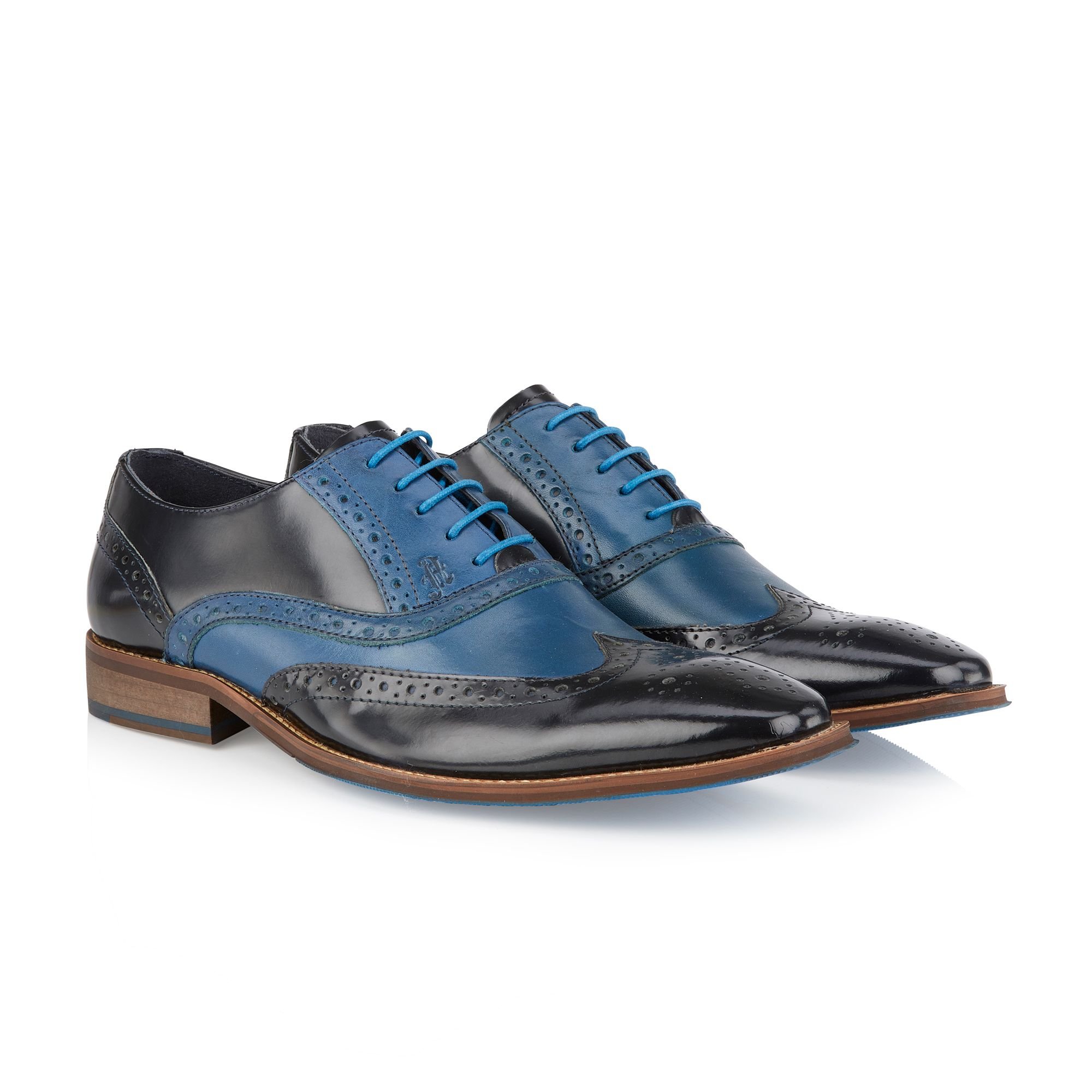 Amen Shoes Amen Shoes Men's Derry Leather Brogue Shoes in Navy - 4