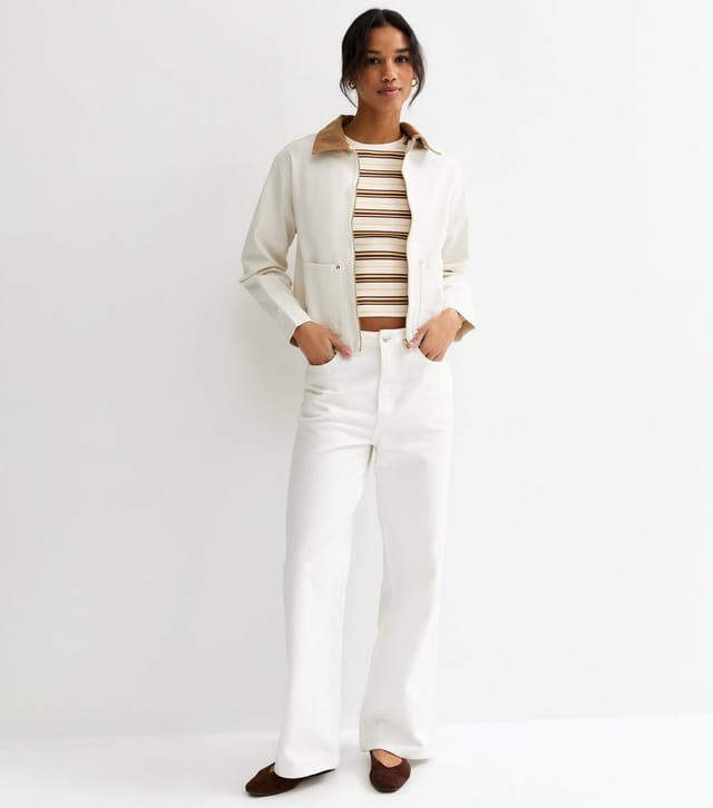 New Look Women's Yellow Cotton Striped Baby Tee T-Shirt New Look - 3