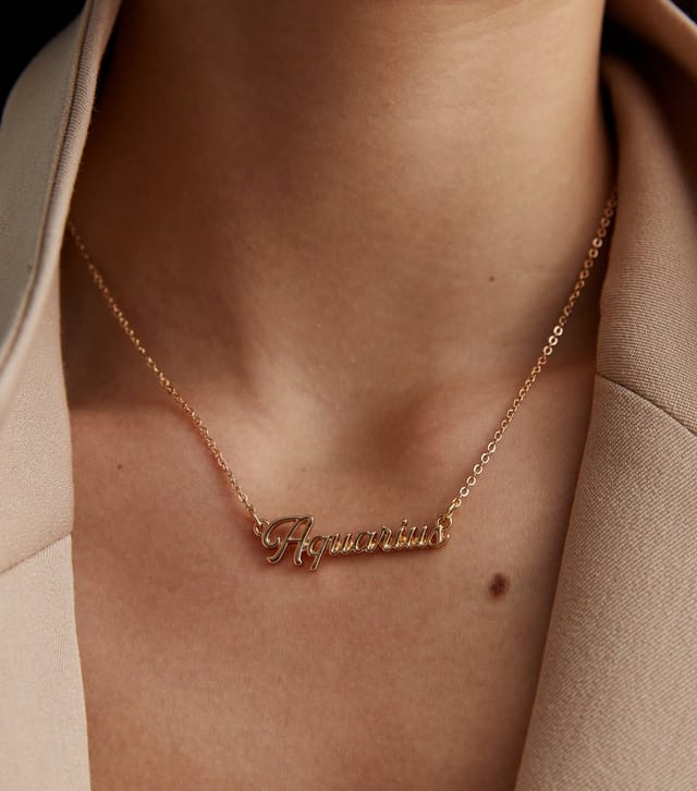 New Look Gold Aquarius Star Sign Necklace New Look - 2