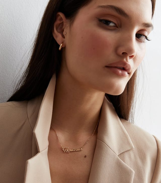 New Look Gold Aquarius Star Sign Necklace New Look - 3