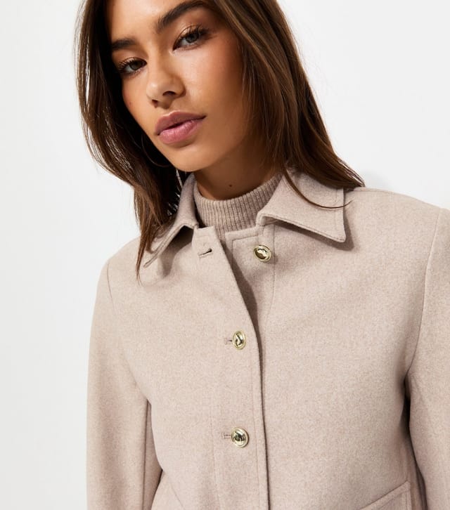 New Look Women's Oatmeal Button Front Collared Shacket New Look - 2