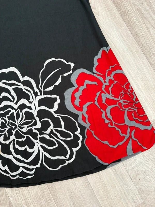 Pilot Pilot Y2K Black Floral Tunic Dress Size 10 Rare Boho Crochet Lace Sleeveless Festival