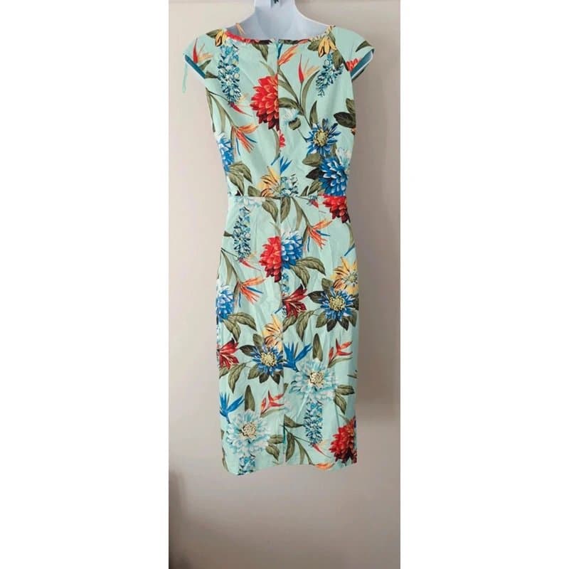 Jolie Moi Jolie Moi Aqua floral print ruched midi dress UK size 10 brand new with tags