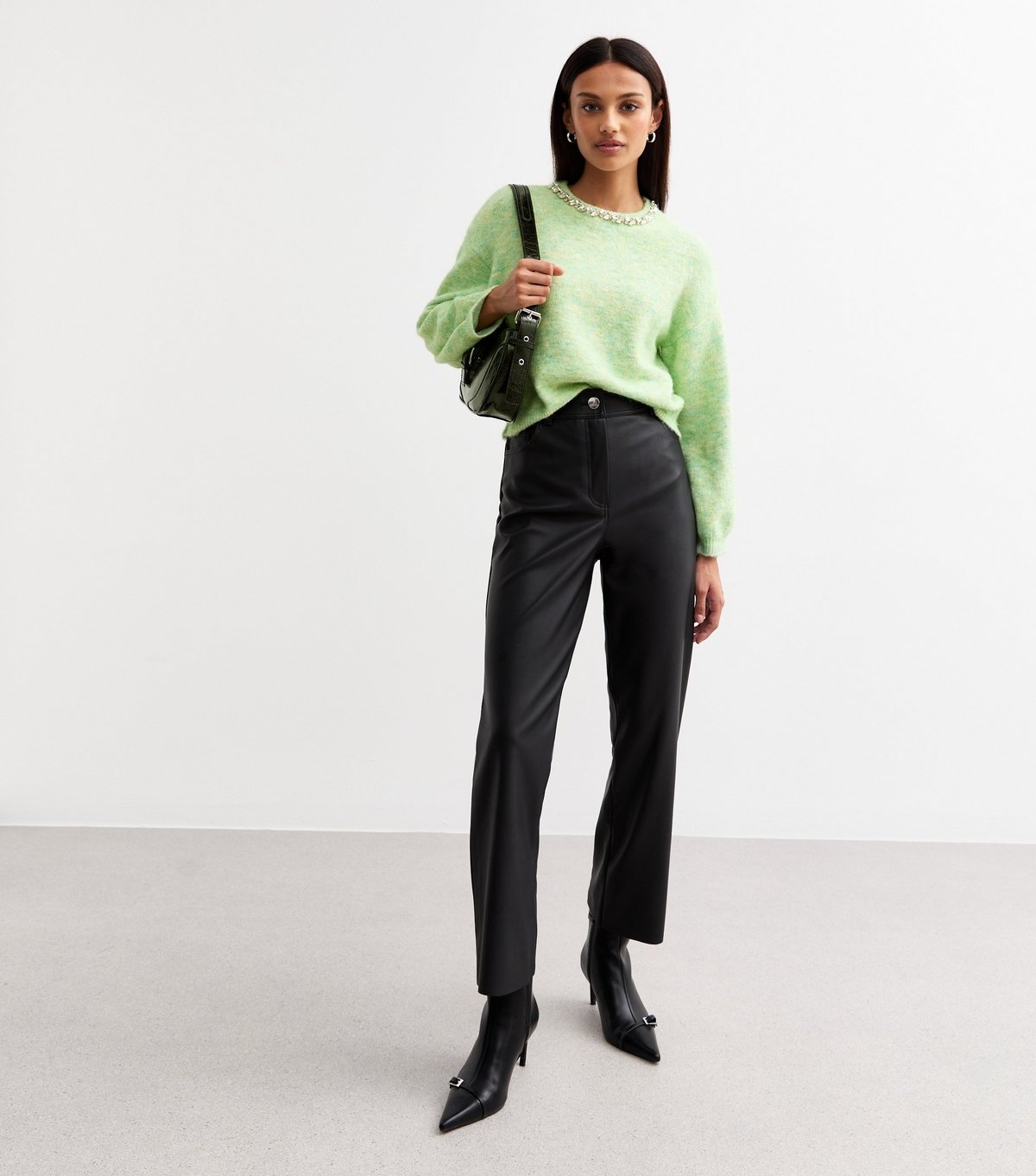 Sunshine Soul Women's Green Gem Embellished Jumper Sunshine Soul New Look - 3