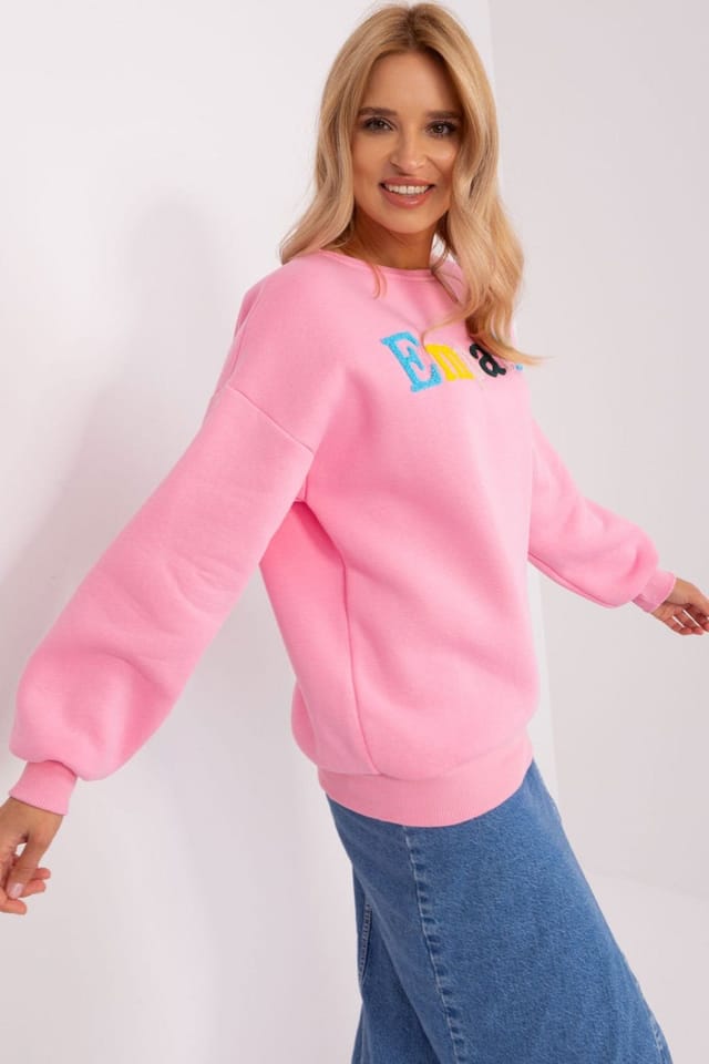 Love Lace Love Lace Women's Casual Pullover Sweatshirt with Front Print in Pink - 2