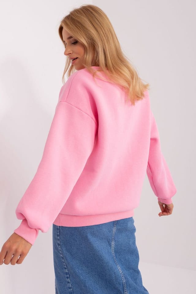 Love Lace Love Lace Women's Casual Pullover Sweatshirt with Front Print in Pink - 3