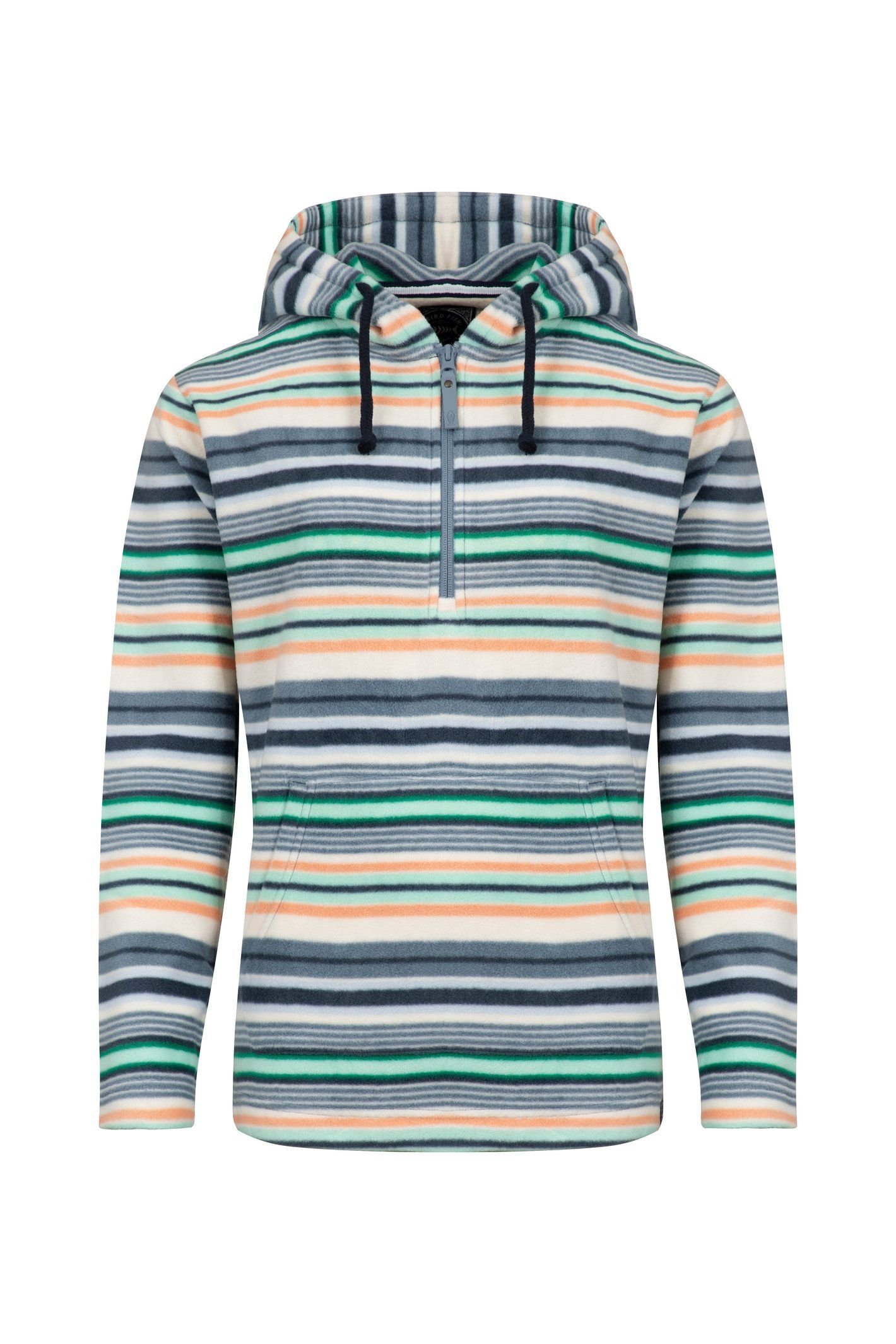 Weird Fish Weird Fish Women's Lana 1/4 Zip Printed Micro Fleece Hoodie in Cream - 2