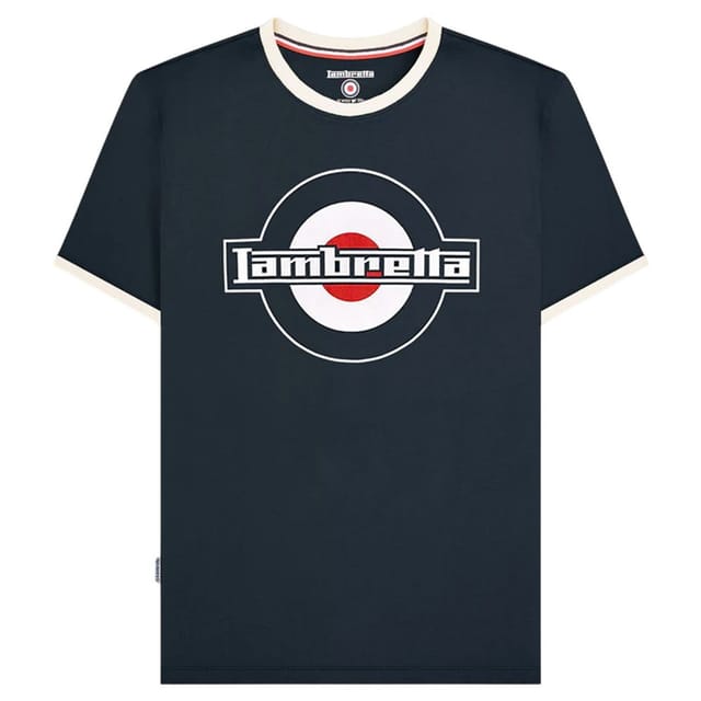 Lambretta Lambretta Men's SS25 Ringer Logo T-Shirt in Dark Navy - 2