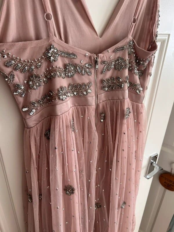 Miss Selfridge Miss Selfridge Dusky Pink Embellished Floor-Length Occasion Dress