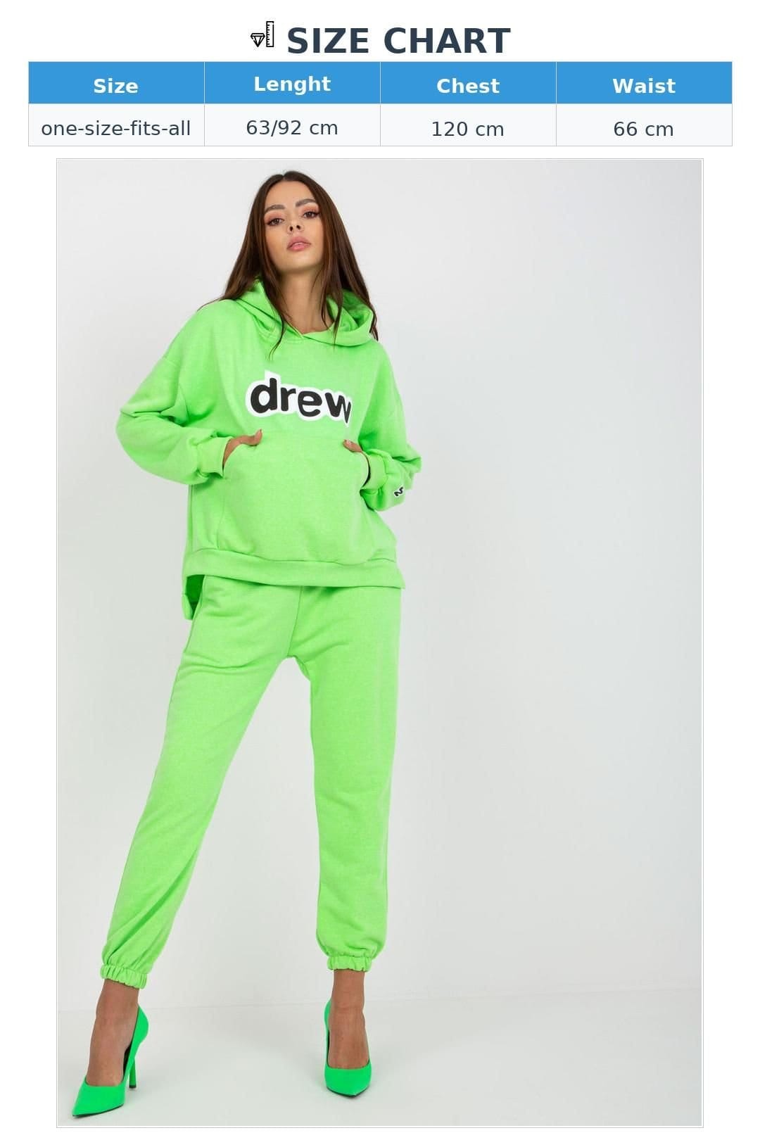 Love Lace Love Lace Women's Hooded Sweatshirt & Jogger Pants Set Style 172649 in Lime - 4