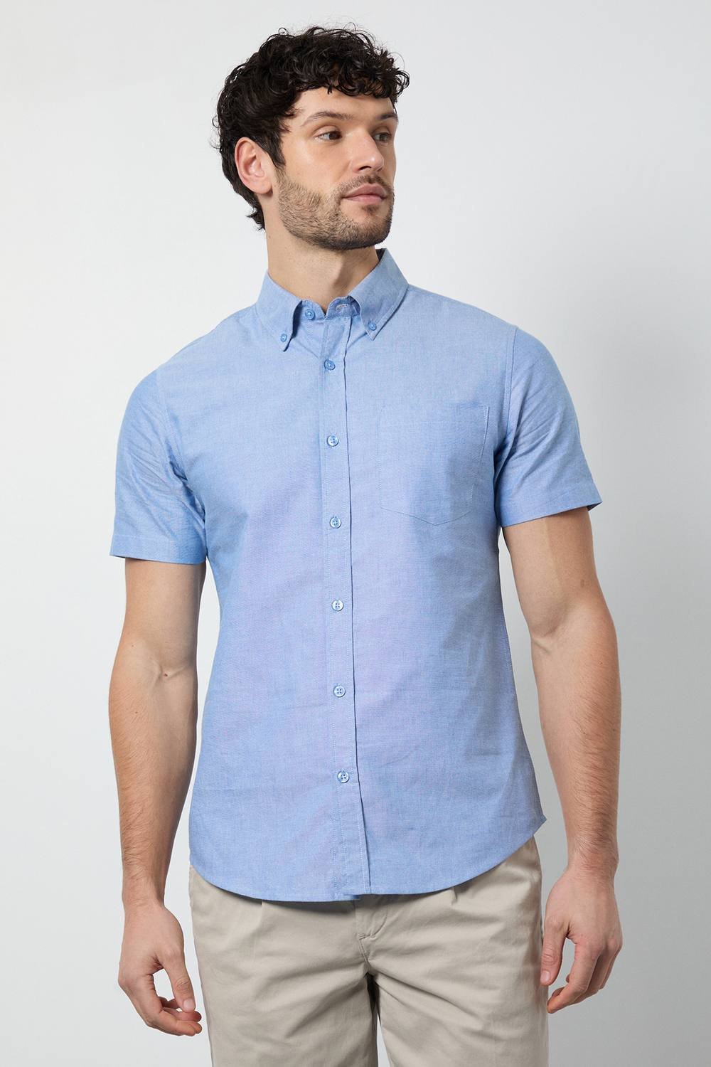 Burton Burton Men's Blue Short Sleeve Oxford Shirt - 2