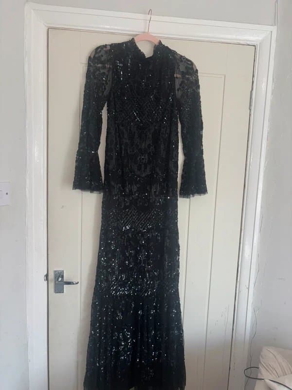 Needle & Thread Needle & Thread "Ballet Black" Sequin Maxi Dress