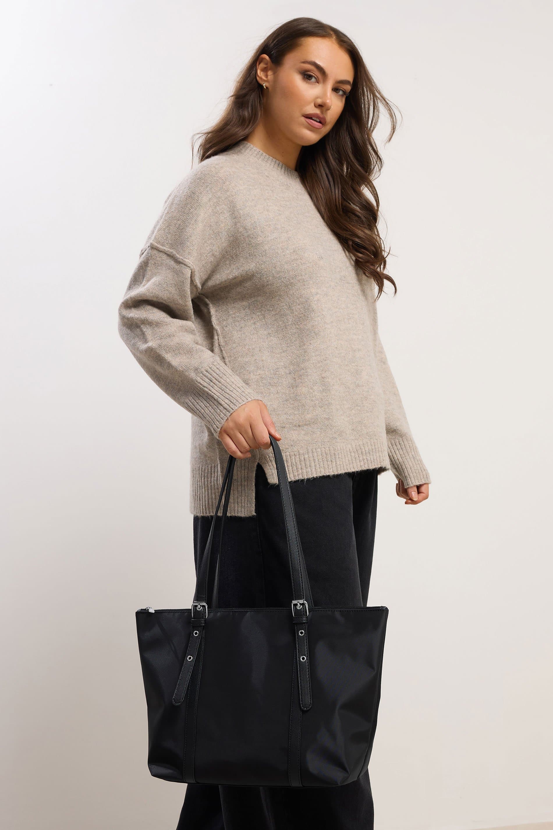 Yours Black Buckle Strap Tote Bag