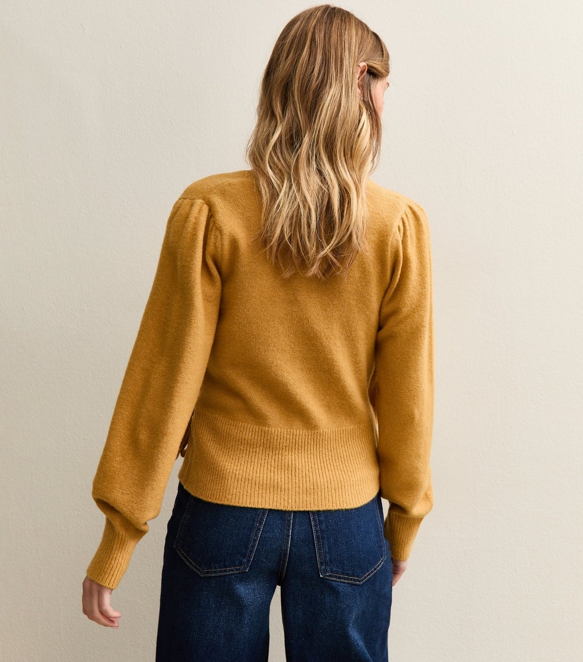 New Look Women's Dark Yellow Puff Sleeve Wrap Jumper New Look - 4