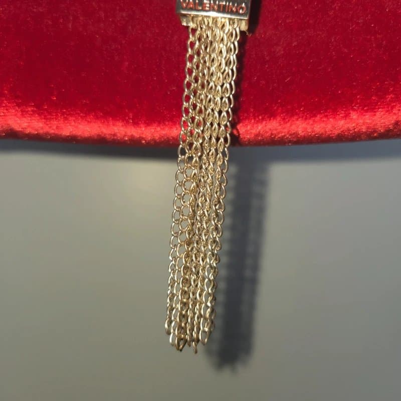 Mario Valentino Velvet Slightly Imperfect V Front Chain Crossbody Bag