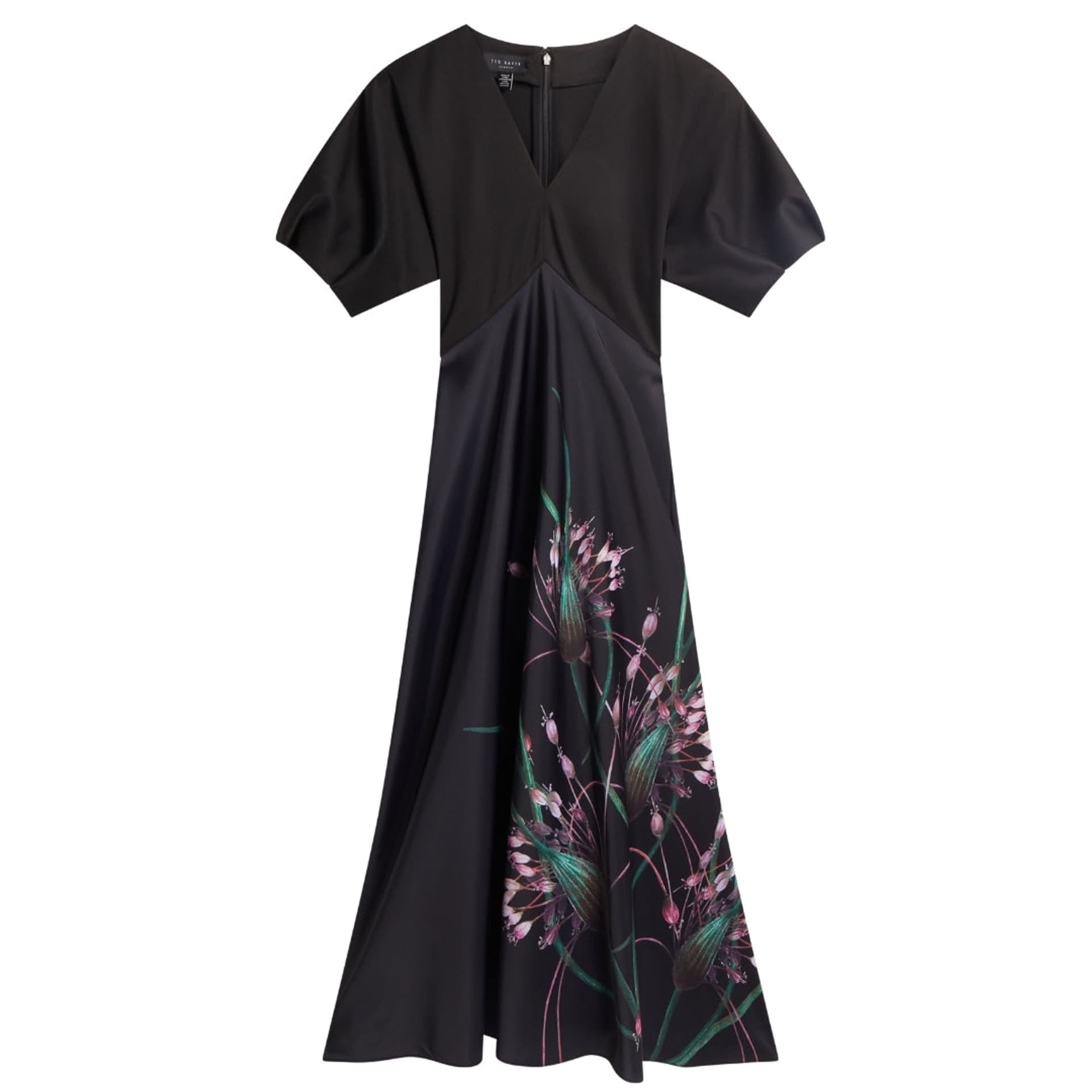 Ted Baker Ted Baker Women's Sado Short Sleeve V-neck Regular Fit Midi Dress in Black