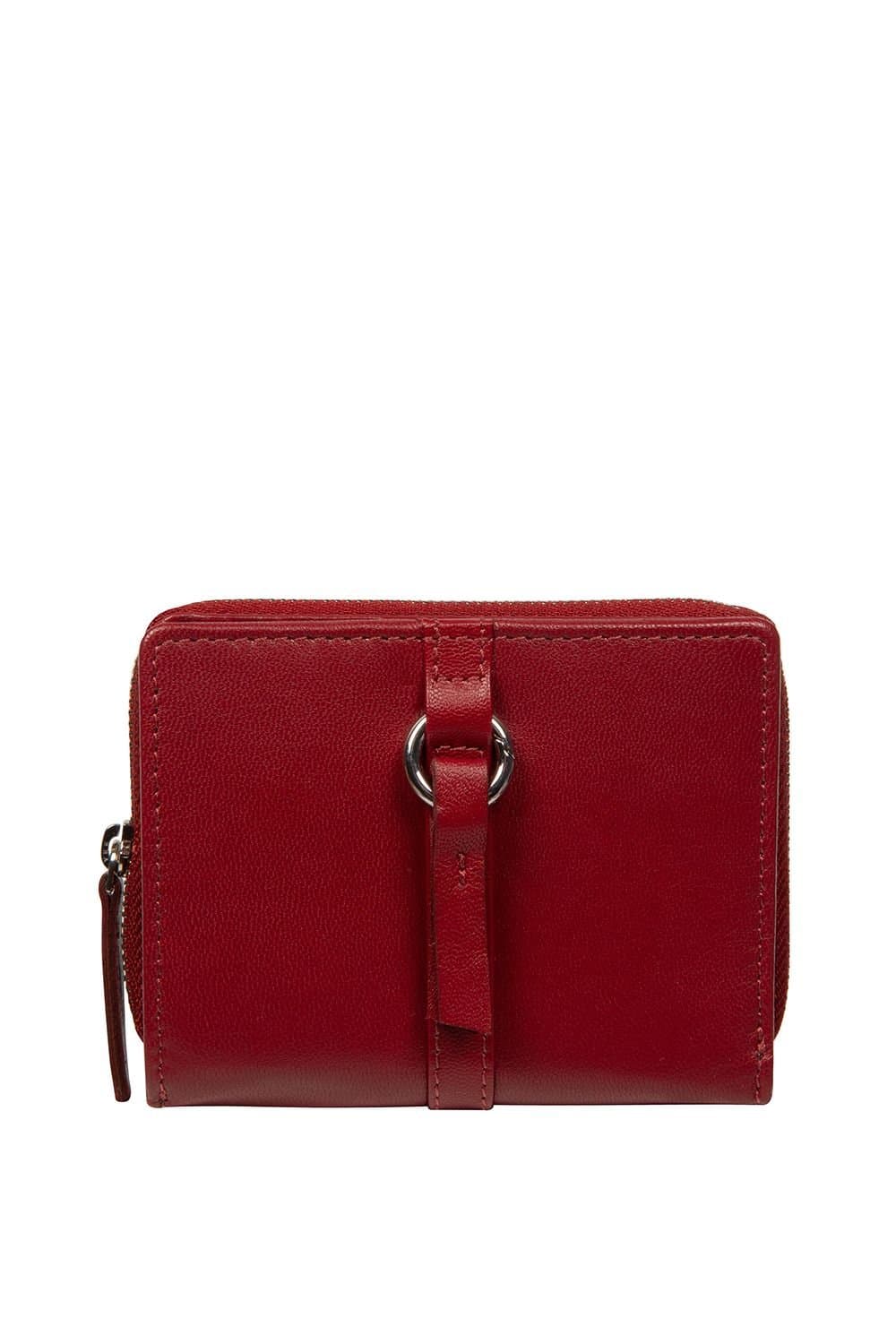 NiNa Amora NiNa Amora Women's 'Luciana' Tan Leather Purse in Red
