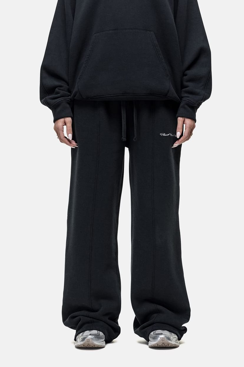 Good For Nothing Good For Nothing Women's Seam Detail Wide Leg Relaxed Jogger in Black - 1