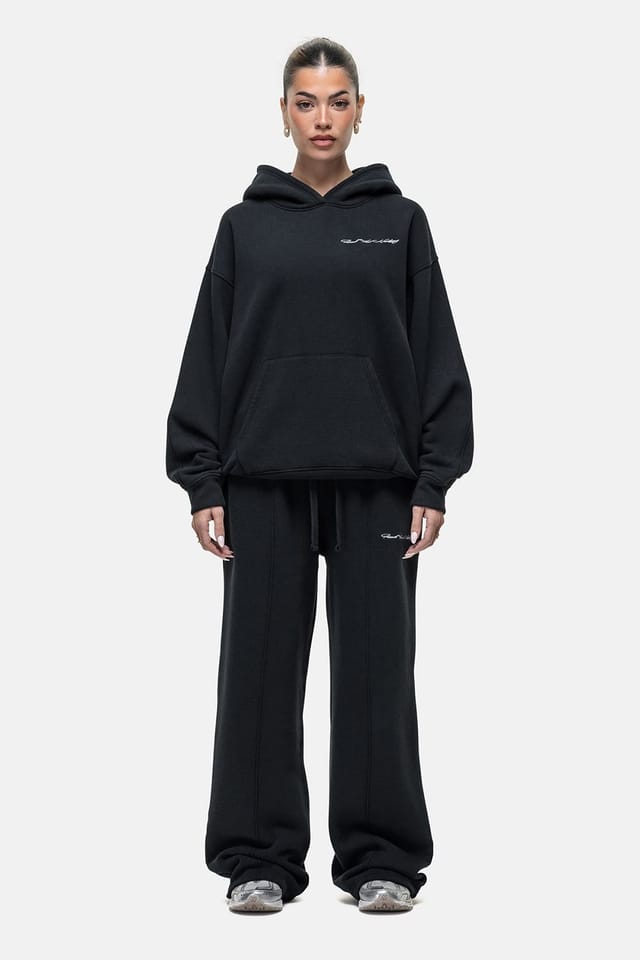 Good For Nothing Good For Nothing Women's Seam Detail Wide Leg Relaxed Jogger in Black - 3