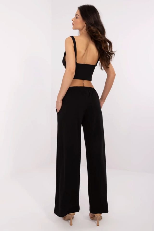 Love Lace Love Lace Women's Cotton Polyester Casual Straight Sweatpants in Black - 2