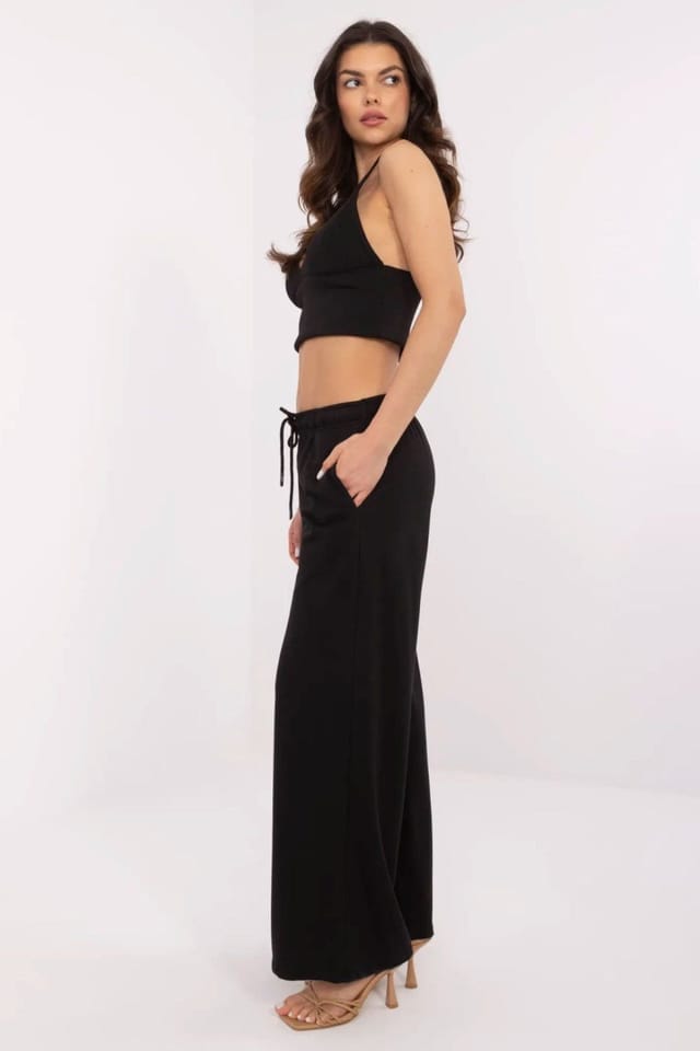Love Lace Love Lace Women's Cotton Polyester Casual Straight Sweatpants in Black - 3