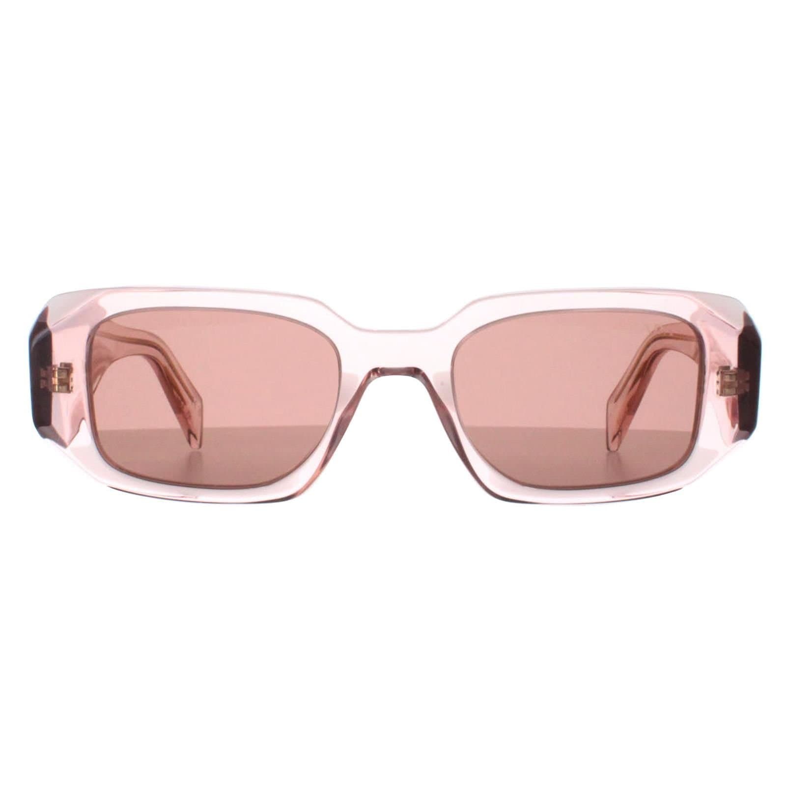Prada Prada Women's Rectangle Transparent Peach Light Brown PR17WS in Pink