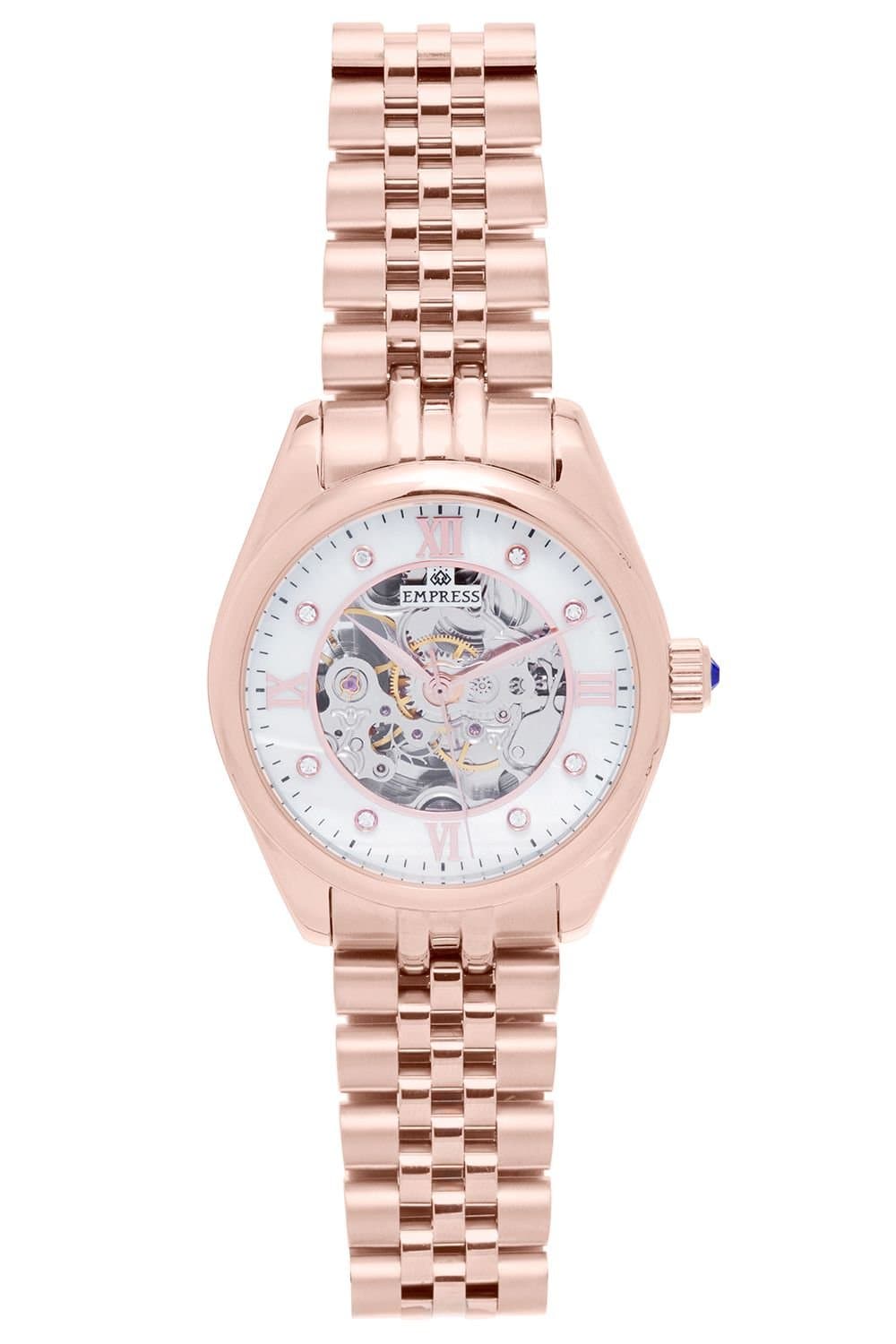 Empress Empress Women's Magnolia Automatic MOP Skeleton Dial Bracelet Watch in Rose Gold