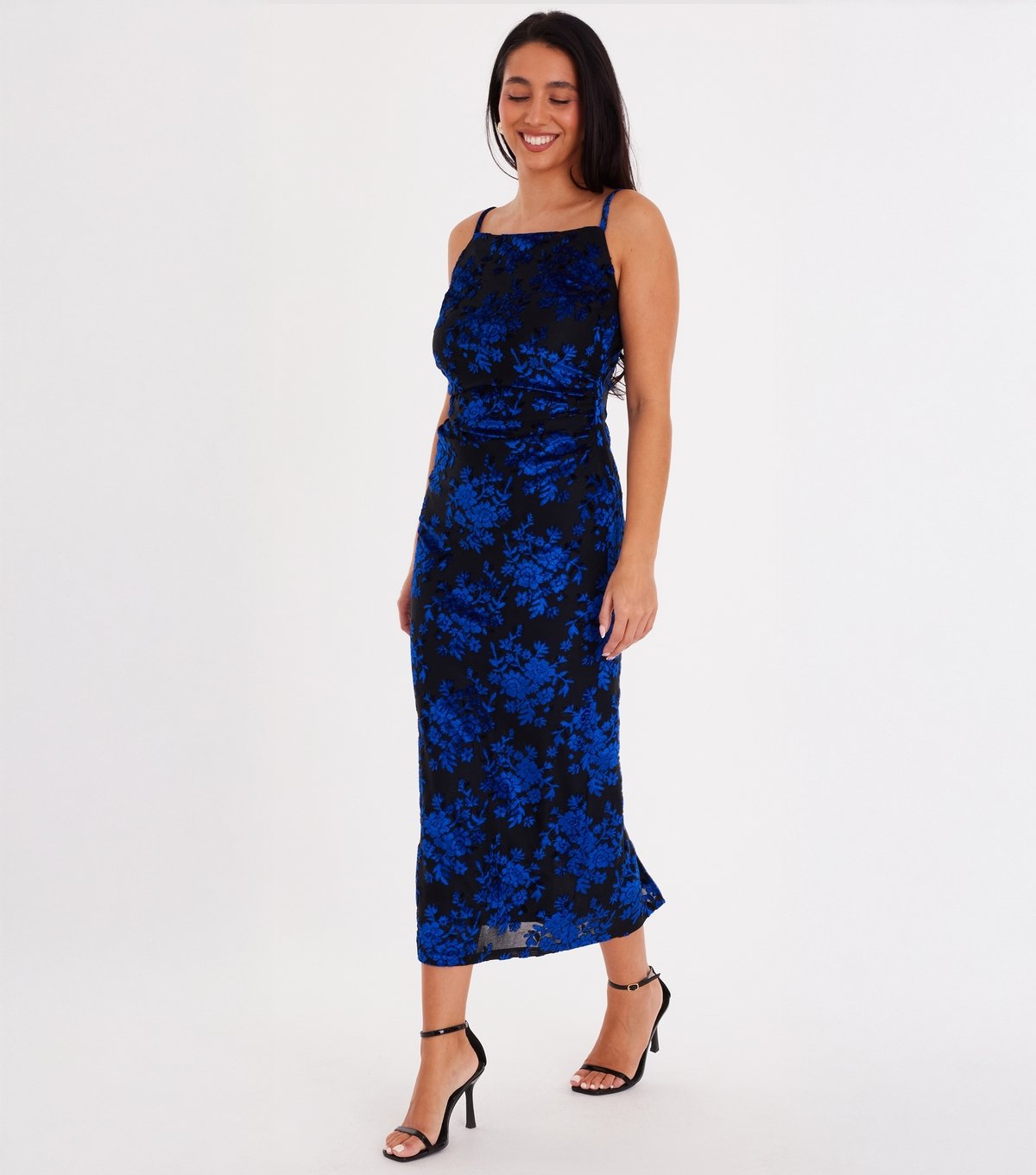 Quiz Women's Blue Ruched Midaxi Dress Quiz New Look - 2