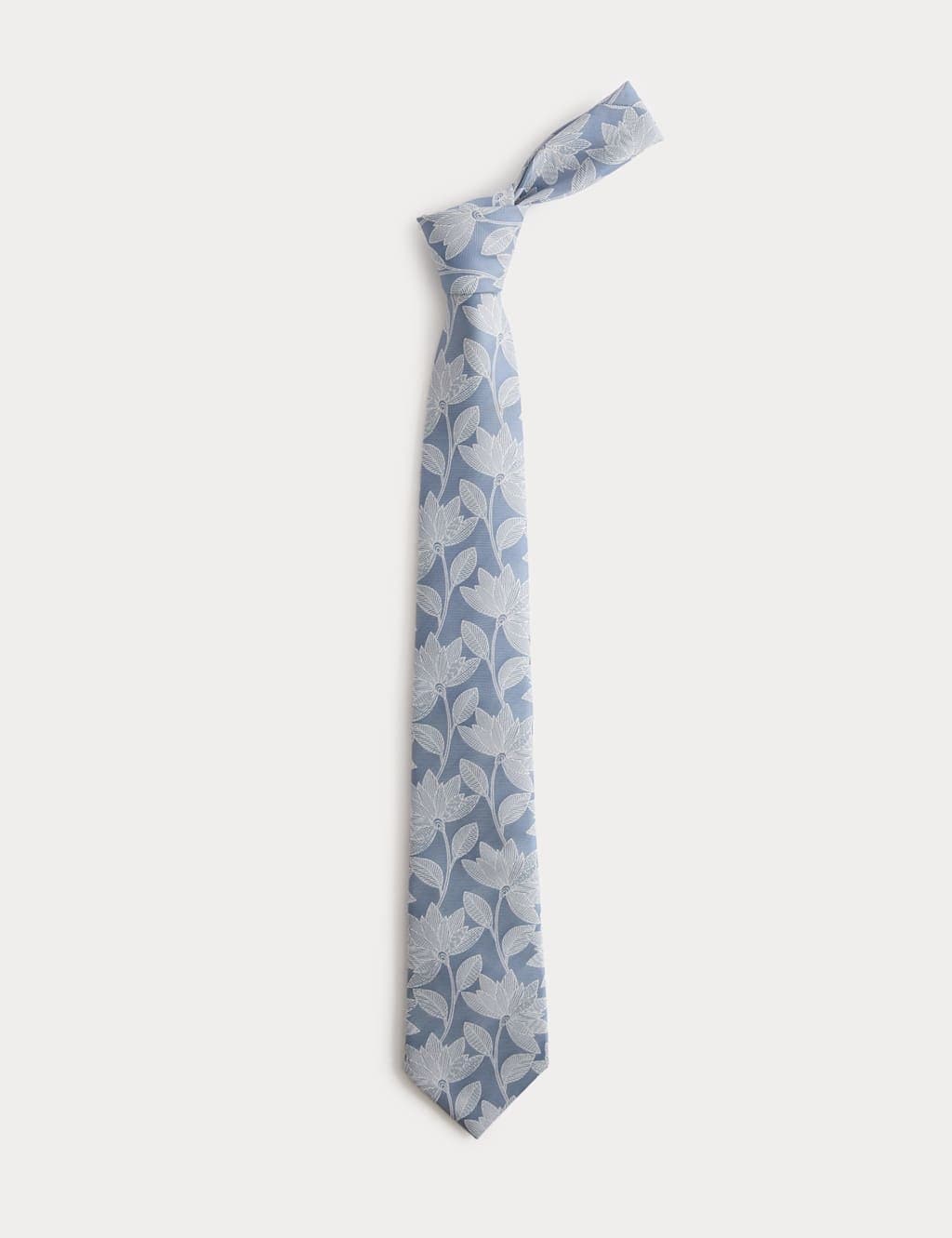 Marks & Spencer M&S Floral Fan Tie Mid Blue