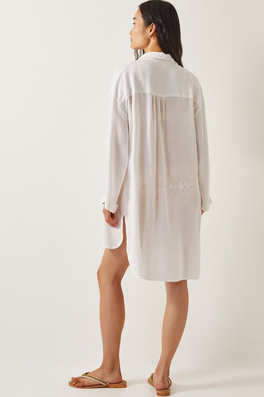 Monsoon Monsoon Women's Esme Beach Shirt Dress White - 4