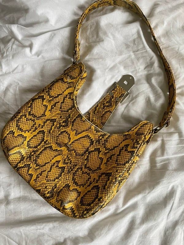ASOS ASOS Yellow Snake Print Leather Style Y2K Handbag