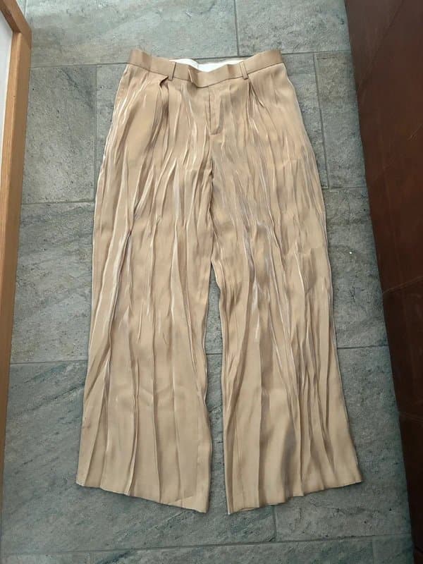 ASOS Champagne Shimmer Trouser Suit Co-Ord Oversized Blazer Wide Leg Trousers Y2K