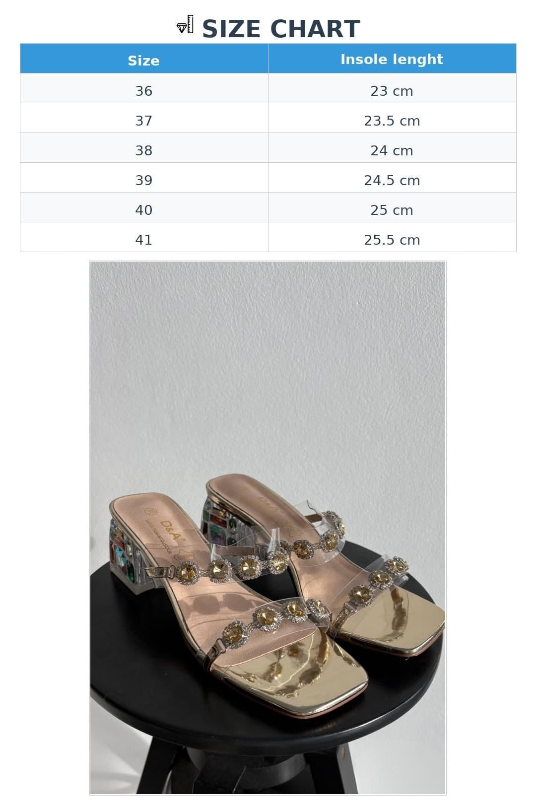 Love Lace Love Lace Women's Zircon Embellished Clear Strap Heeled Sandals for Evening in Gold - 4