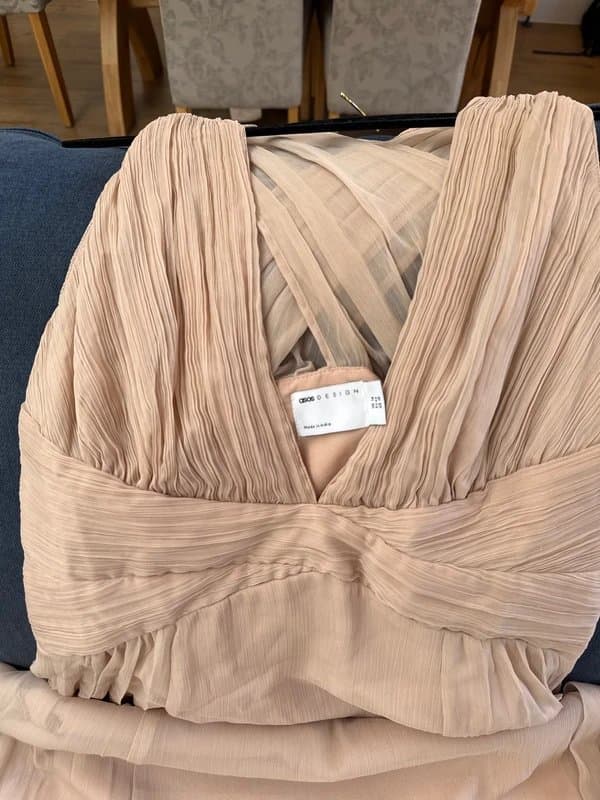 ASOS ASOS design bridesmaid ruched bodice drape maxi with wrap waist