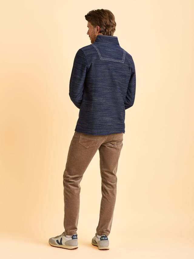 Brakeburn Brakeburn Men's Weymouth Quarter Zip Sweatshirt in Navy - 2