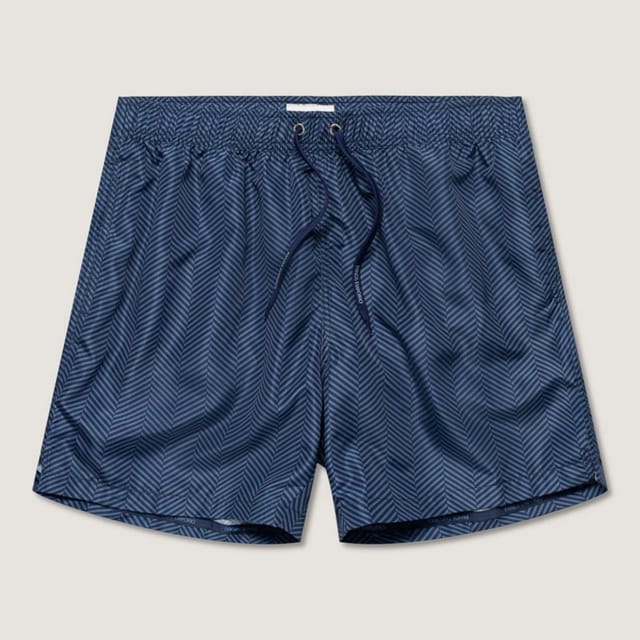 Panos Emporio Panos Emporio Men's Luxe swimshort herringbone in dark blue with upper back pocket - 2