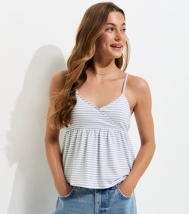 New Look Girls' Blue Striped Triangle Cami Top New Look - 2
