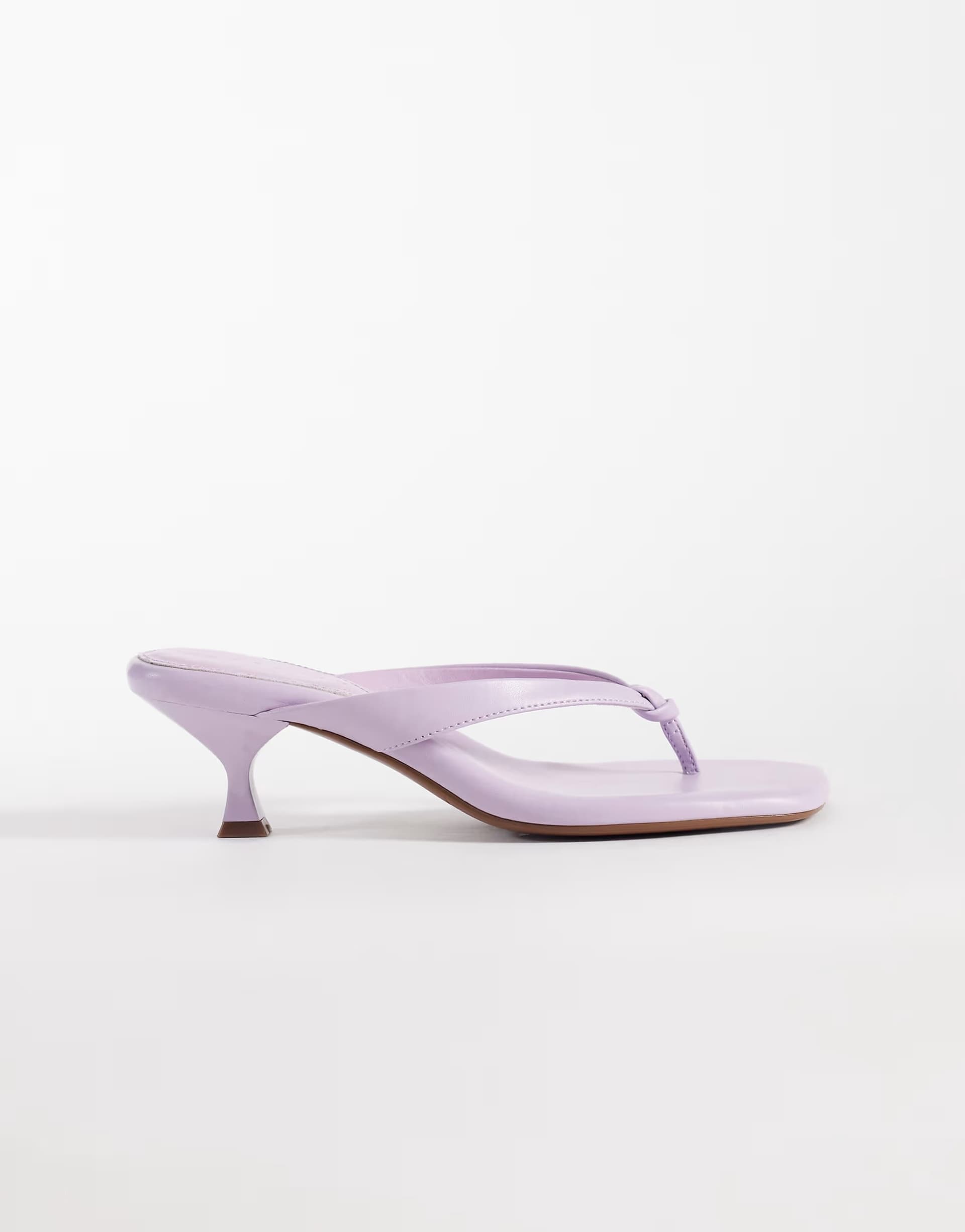 ASOS ASOS DESIGN Havana toe thong kitten heel sandals in lilac