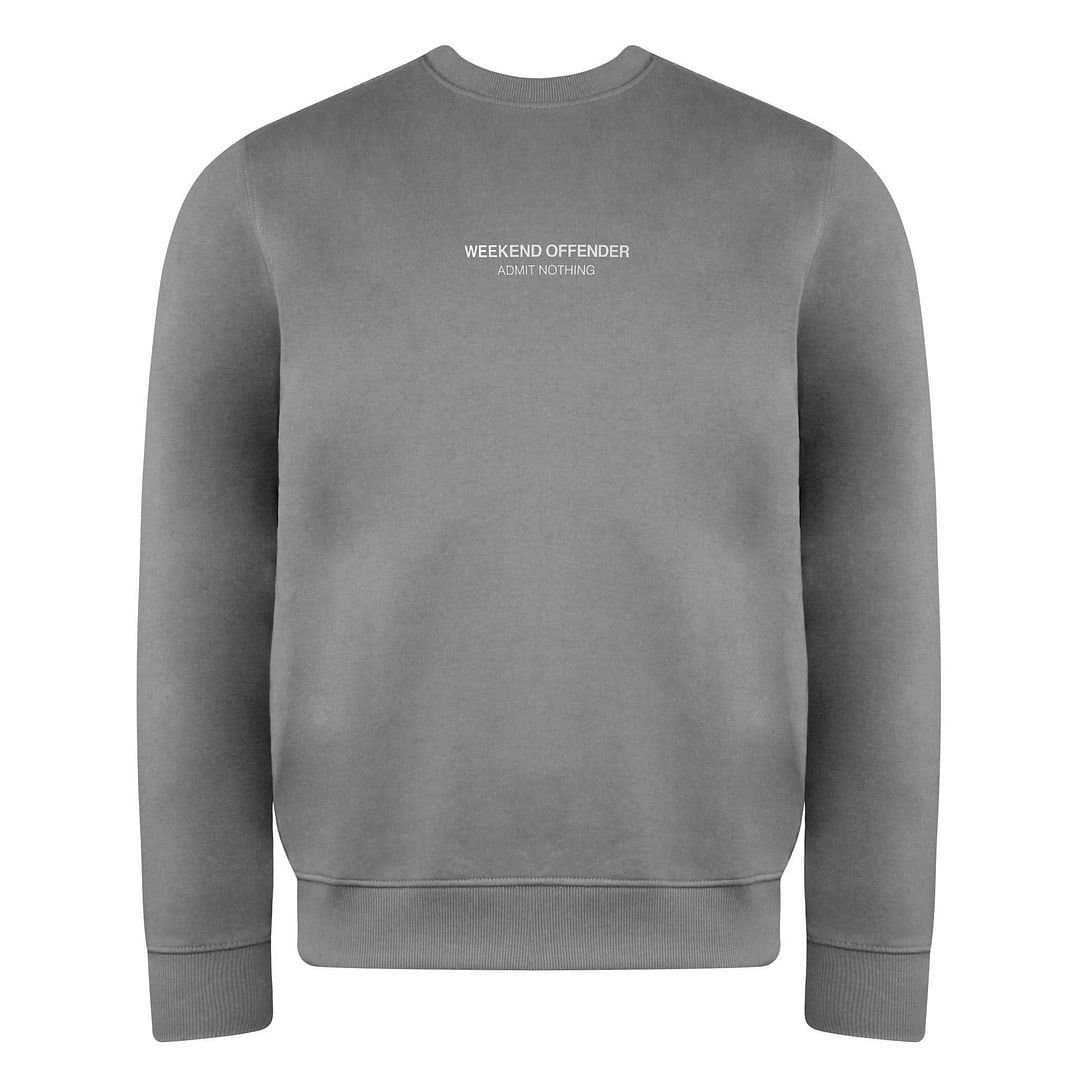 Weekend Offender Weekend Offender Men's Grey Crew Neck Sweater