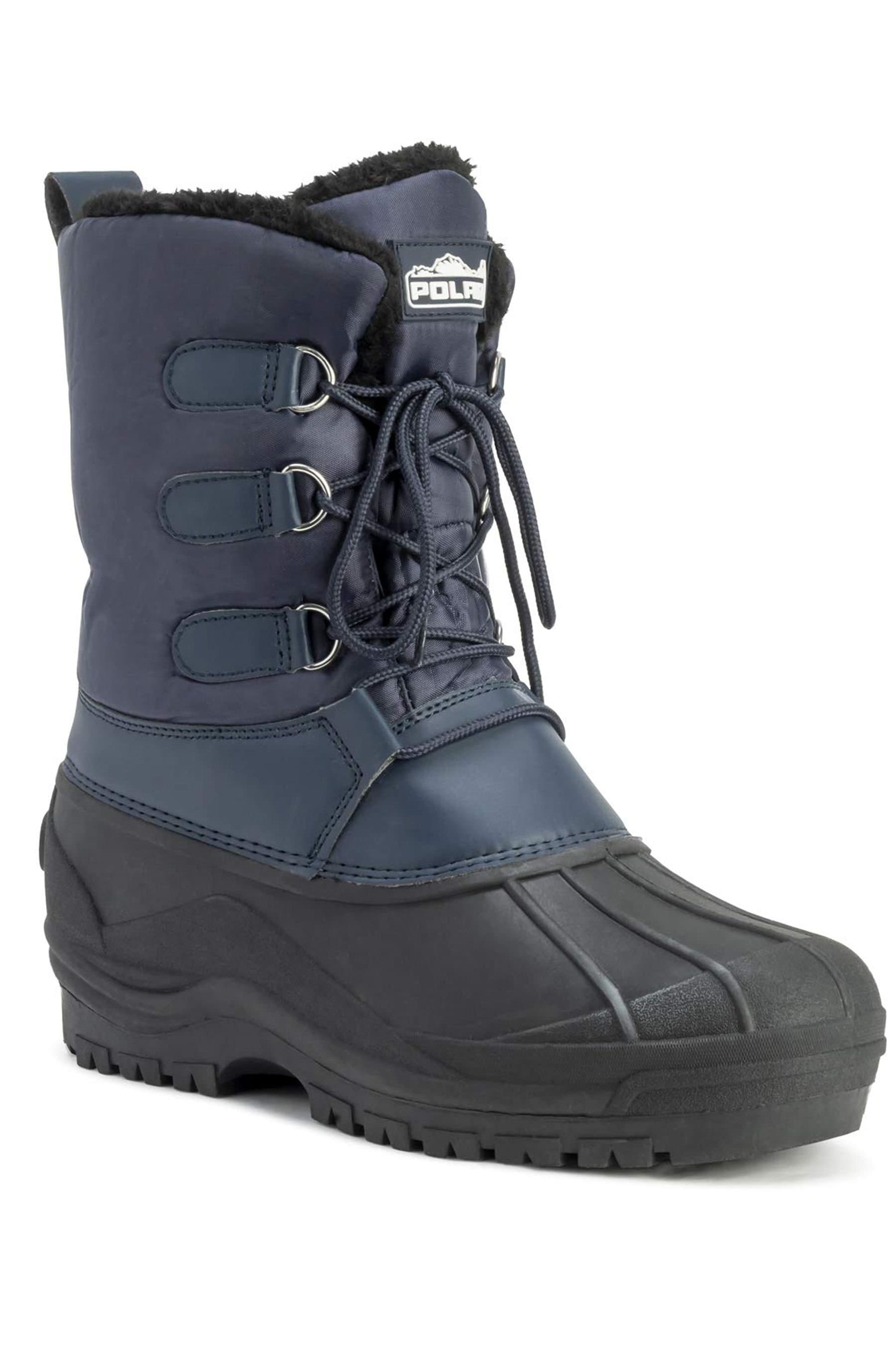Viva VIVA Men's Polar Muck Lace Up Short Nylon Winter Snow Rain Duck Boots in Navy