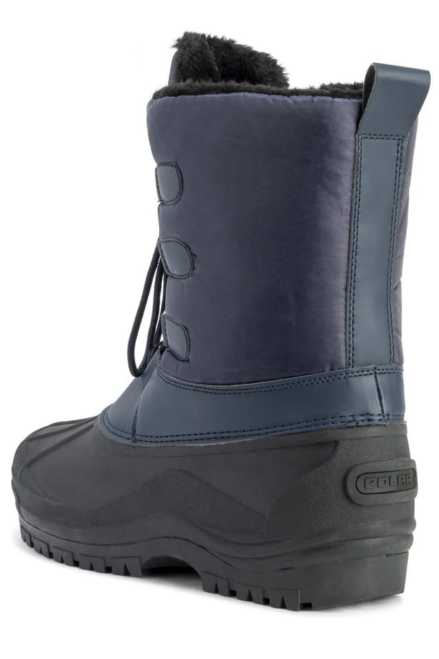 Viva VIVA Men's Polar Muck Lace Up Short Nylon Winter Snow Rain Duck Boots in Navy - 3