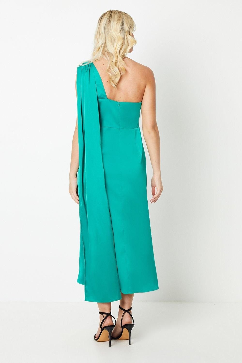 Debut London Debut London Women's by Coast Corsage & Cape Detail Midi Dress in Green - 3