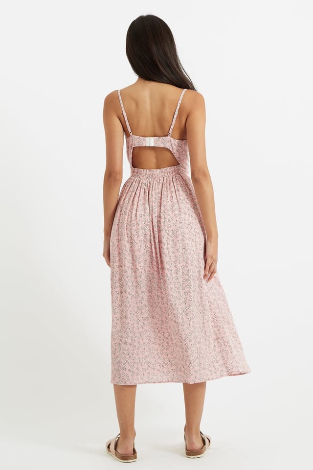 Louche Louche Women's Rialto Lucky Flower Cut Out Back Midi Dress in Pink - 2