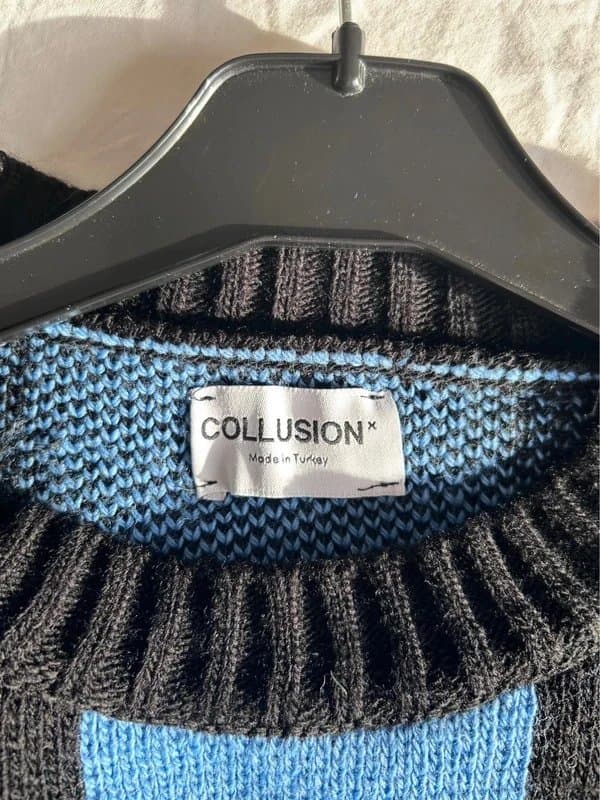 ASOS Worn once! ASOS collusion men's knit jumper striped football style