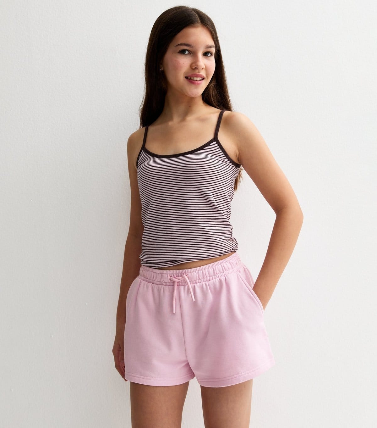 New Look Girls' Light Pink Drawstring Jogger Shorts School New Look - 1