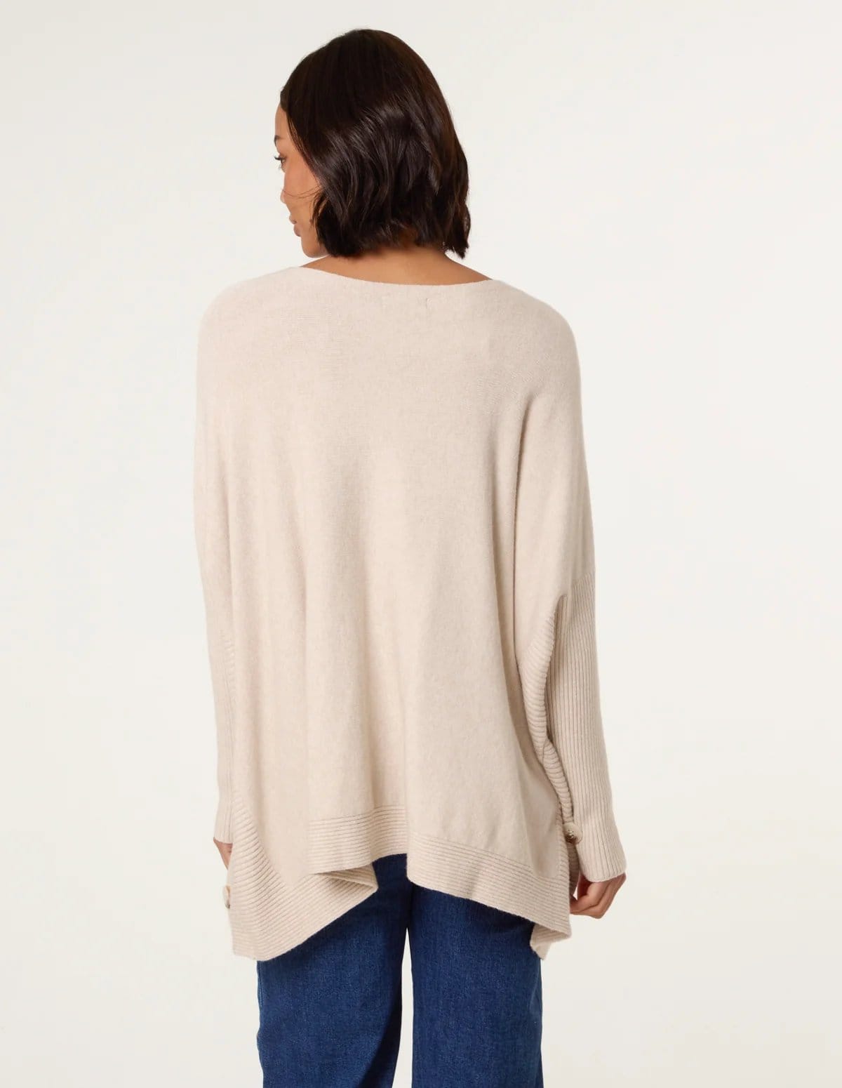 Blue Vanilla Boxy Jumper With Buttons - 4