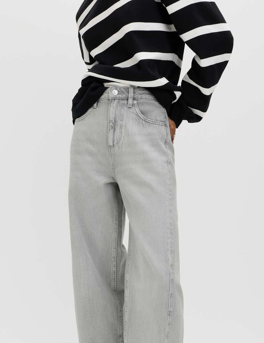 Marks & Spencer M&S Mid Rise Barrel Jeans Grey - 2