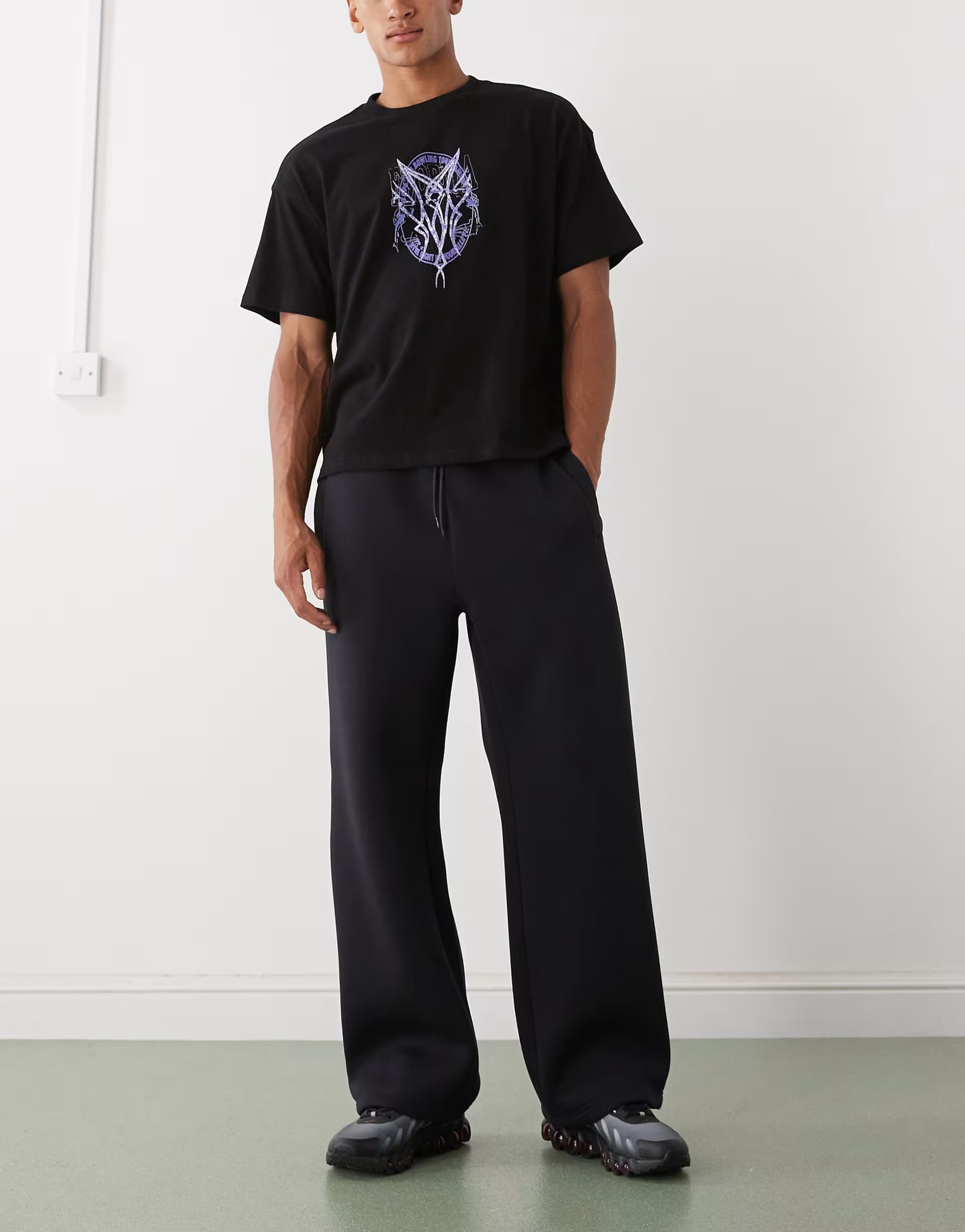 ASOS ASOS Weekday Wide Leg Joggers in Dark Navy