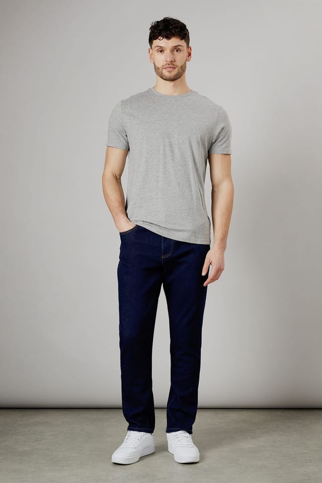 Burton Burton Men's Rinse Wash Stretch Slim Fit Jeans in Dark Blue - 3